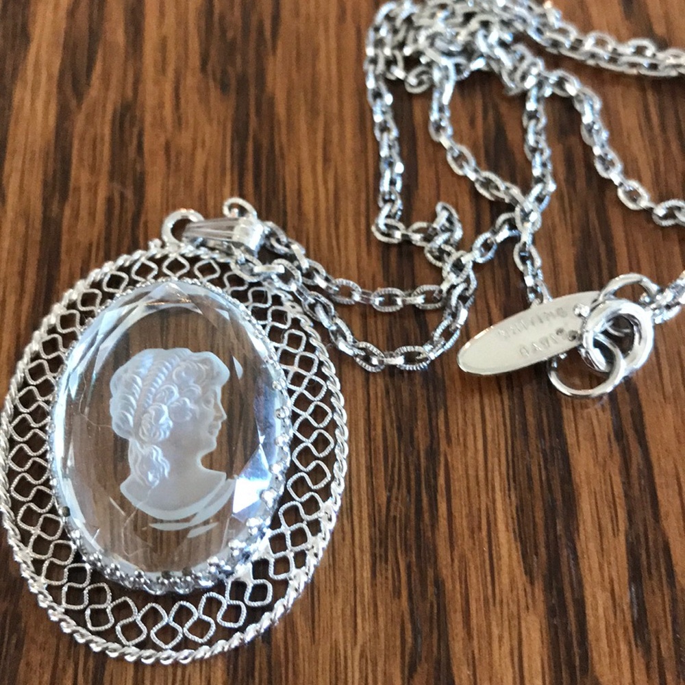 Whiting & Davis Intaglio Glass Cameo Small Size